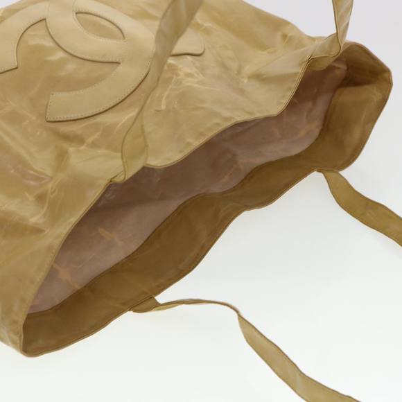 CHANEL Shoulder Bag Enamel Beige CC Auth bs5025 - Picture 7 of 16